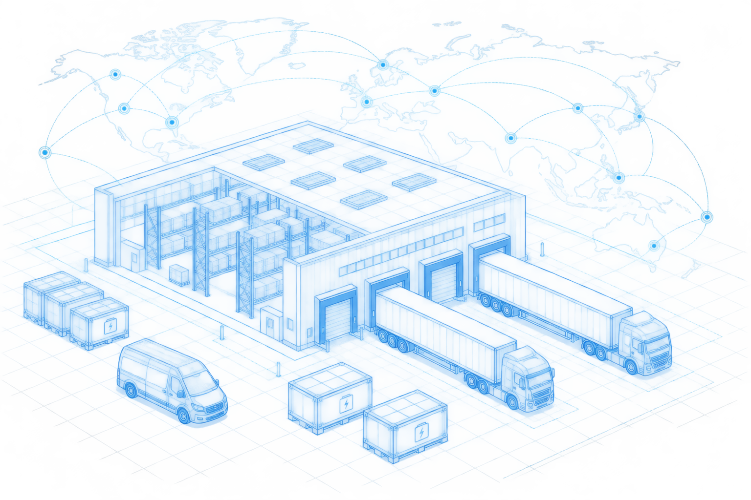 Global service warehouse network blueprint