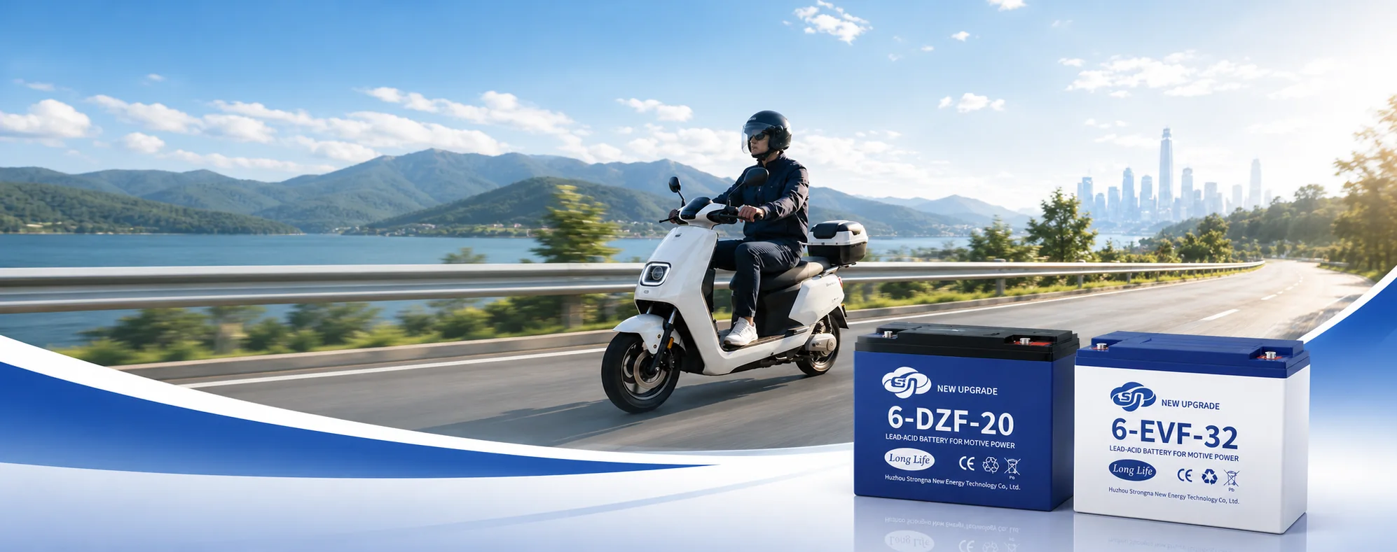 Strongna lead-acid motive power batteries for electric scooters and e-mobility