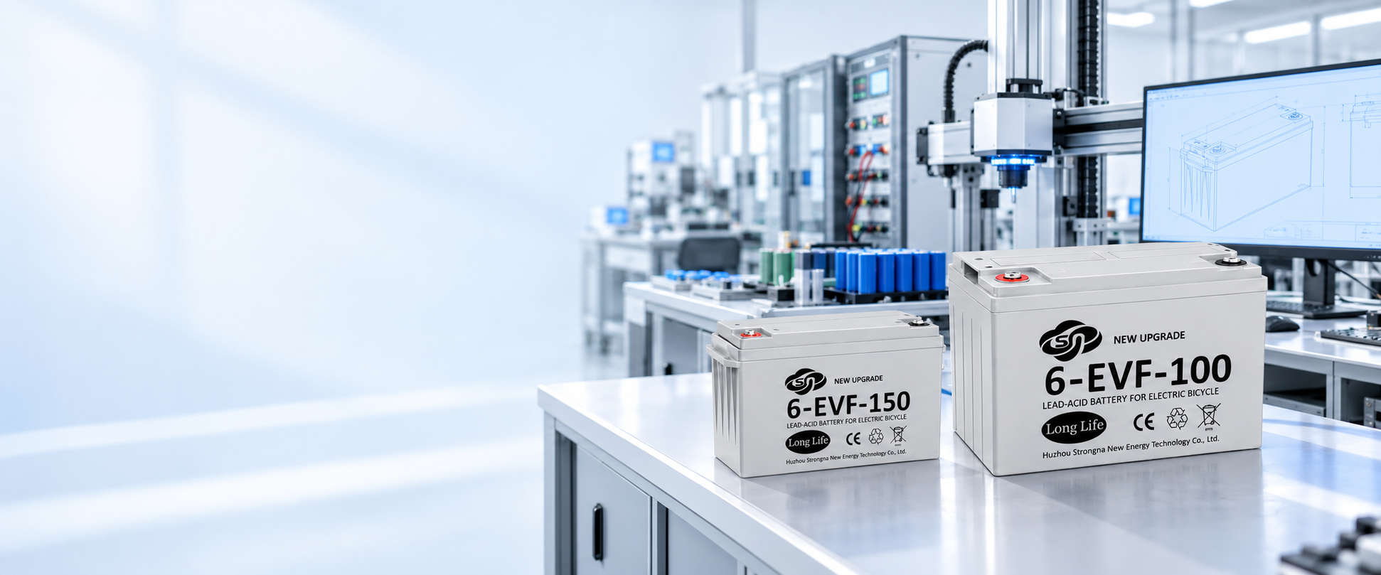 Strongna motive-power batteries in a bright engineering laboratory