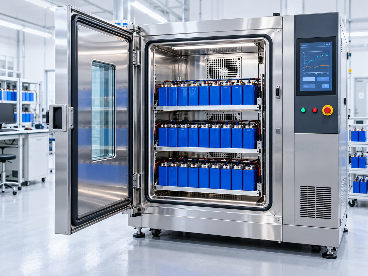 Battery environmental aging chamber